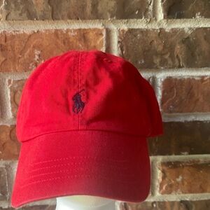 Vintage Polo Ralph Lauren Blue Polo Player Red Sportsman Hat